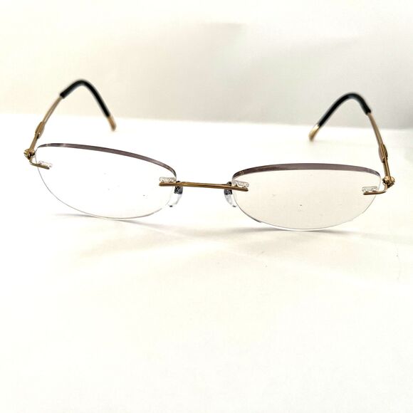 Silhouette Eyeglasses 4300 20 6051 5227 Rimless Frames Only Gold 51-19-140 - Picture 1 of 6